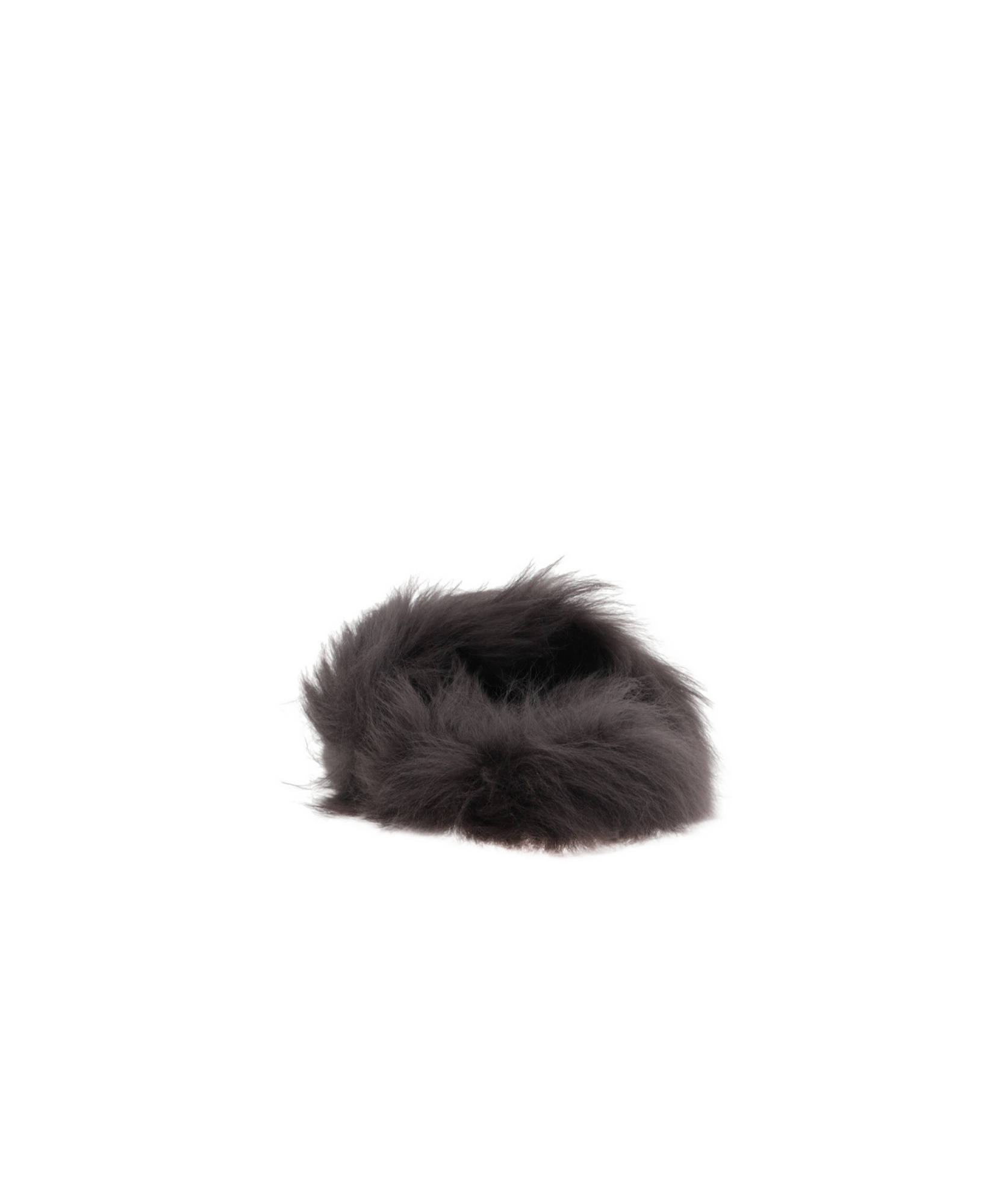 Yves Salomon Wool Slippers In Black