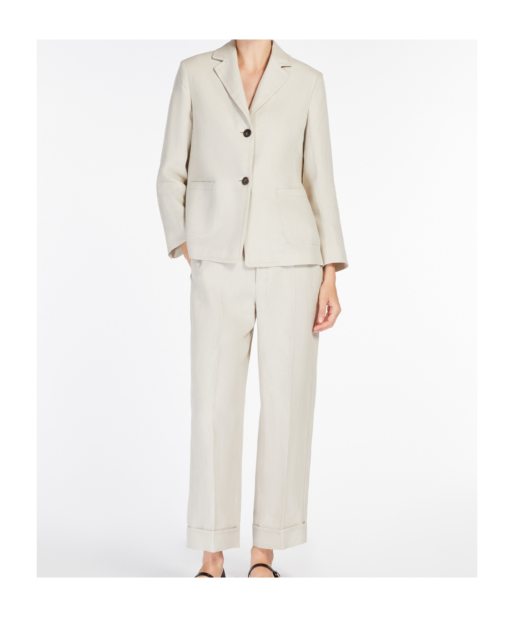 MAX MARA HEAVY LINEN CANVAS JACKET