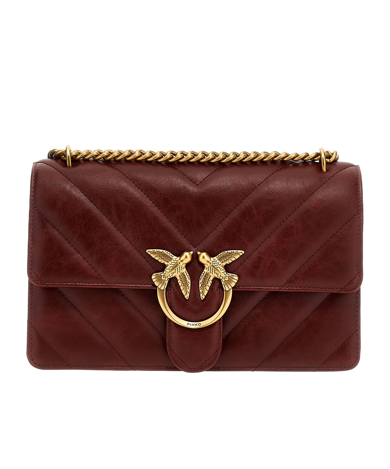 Pinko Flip Shoulder Bag In Brown