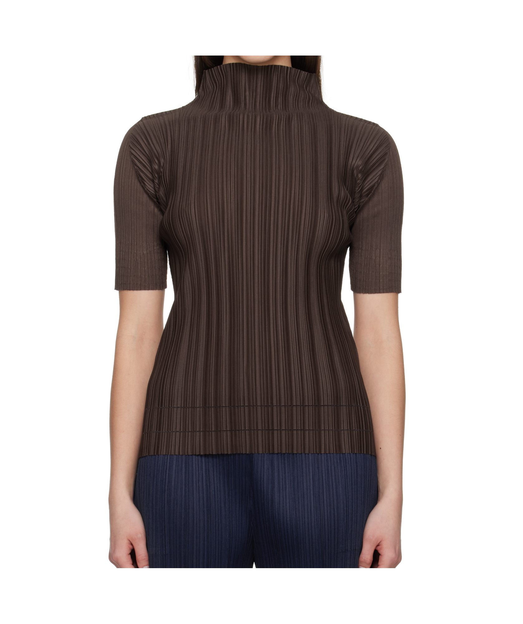 Issey Miyake Turtleneck Sweater In Dark Brown
