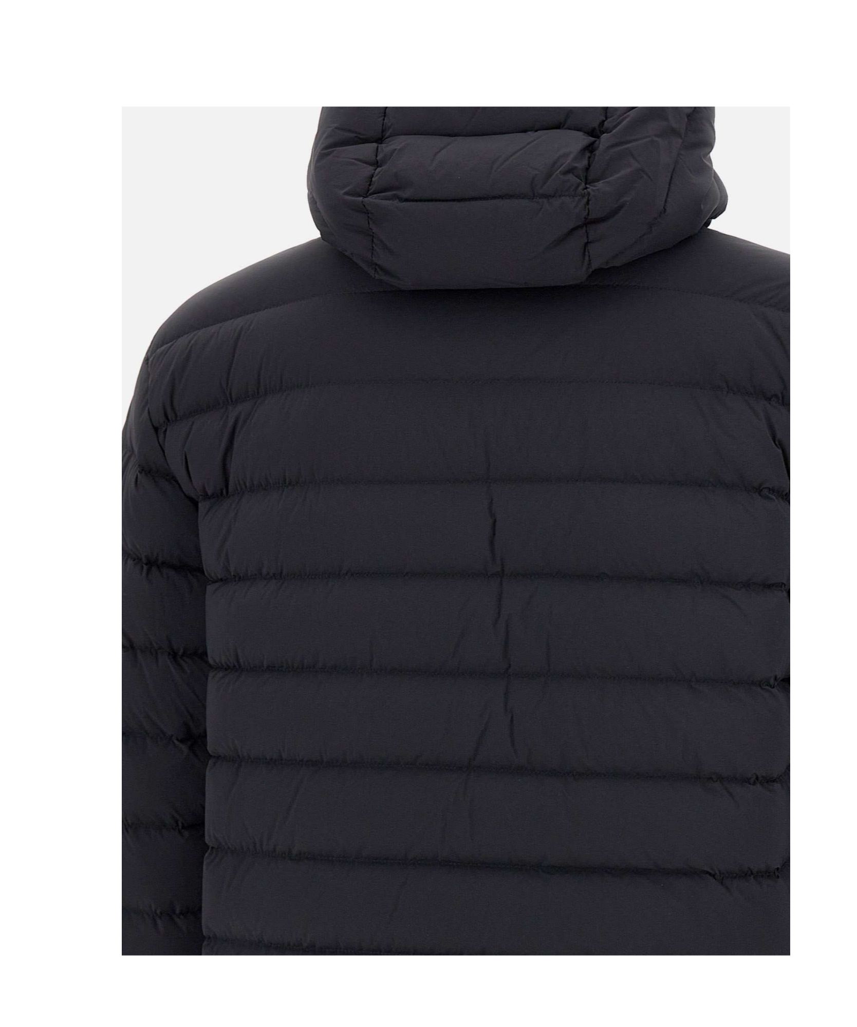 Herno Midnight Blue Stretch Nylon Jacket In Black