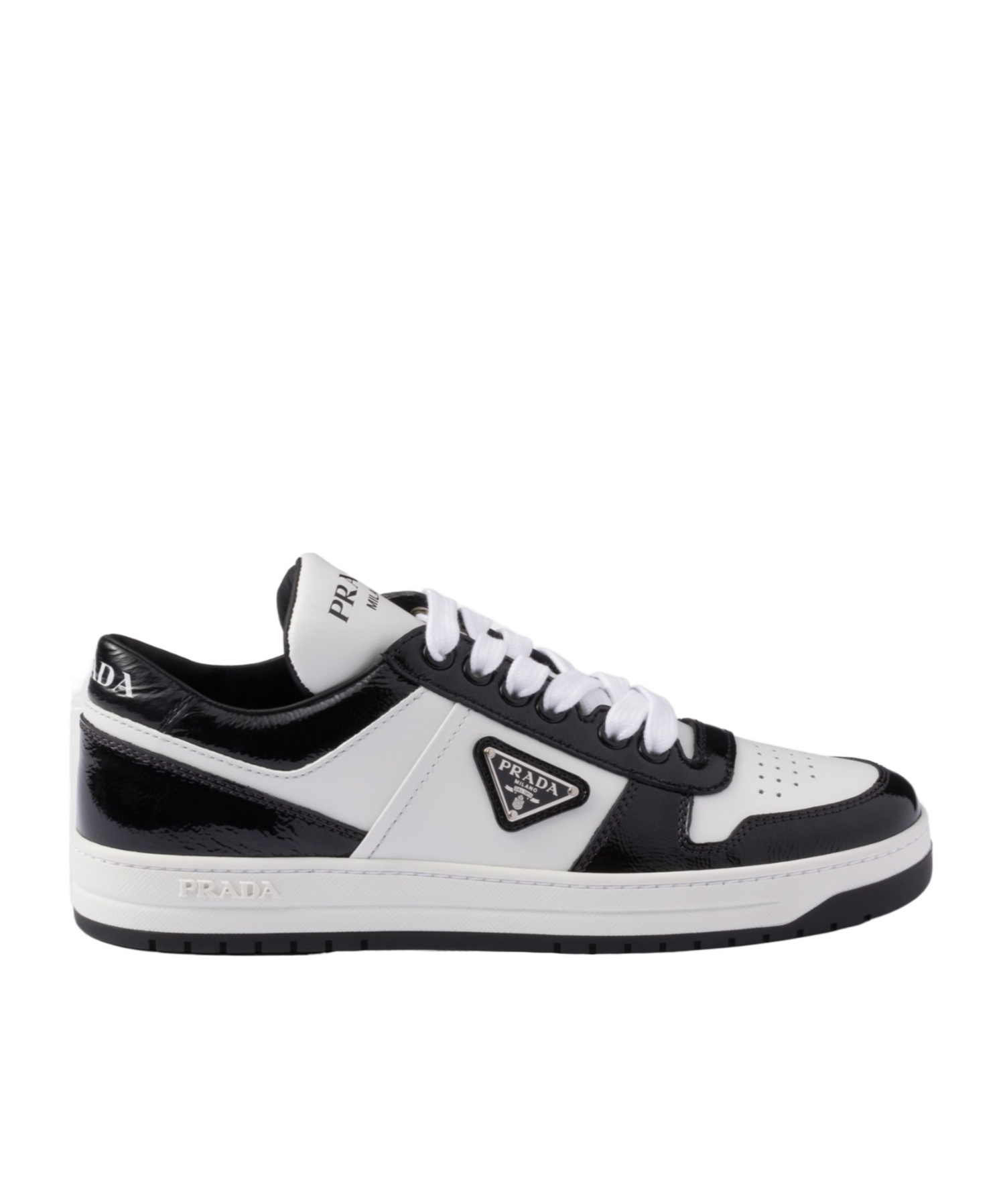 Prada Low Sneakers Round Toe Leather Upper In White