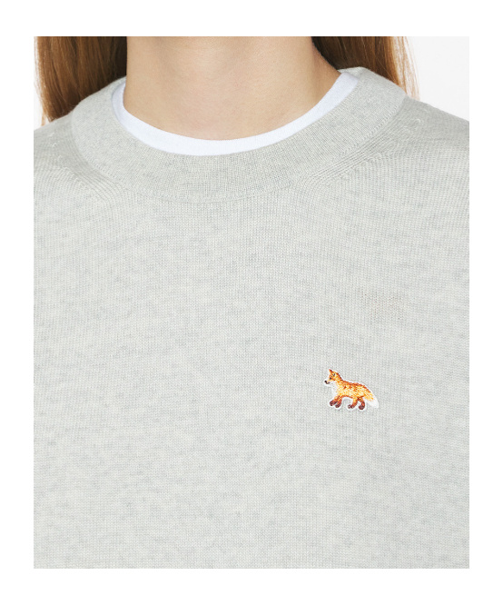 Maison Kitsuné Embroidered-logo Jumper In Gray