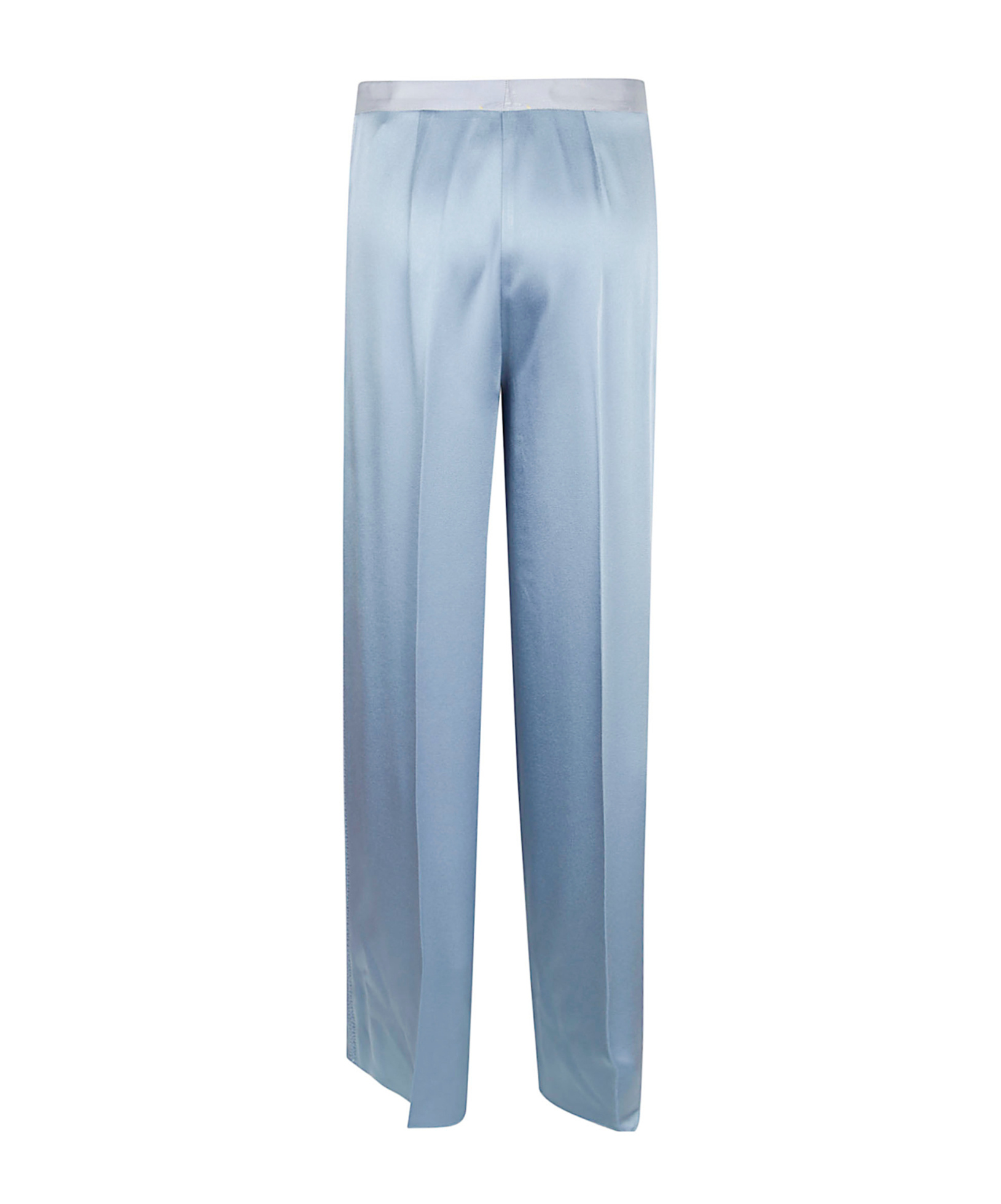 Forte Forte High Waist Satin Wide Leg Trousers In Blue