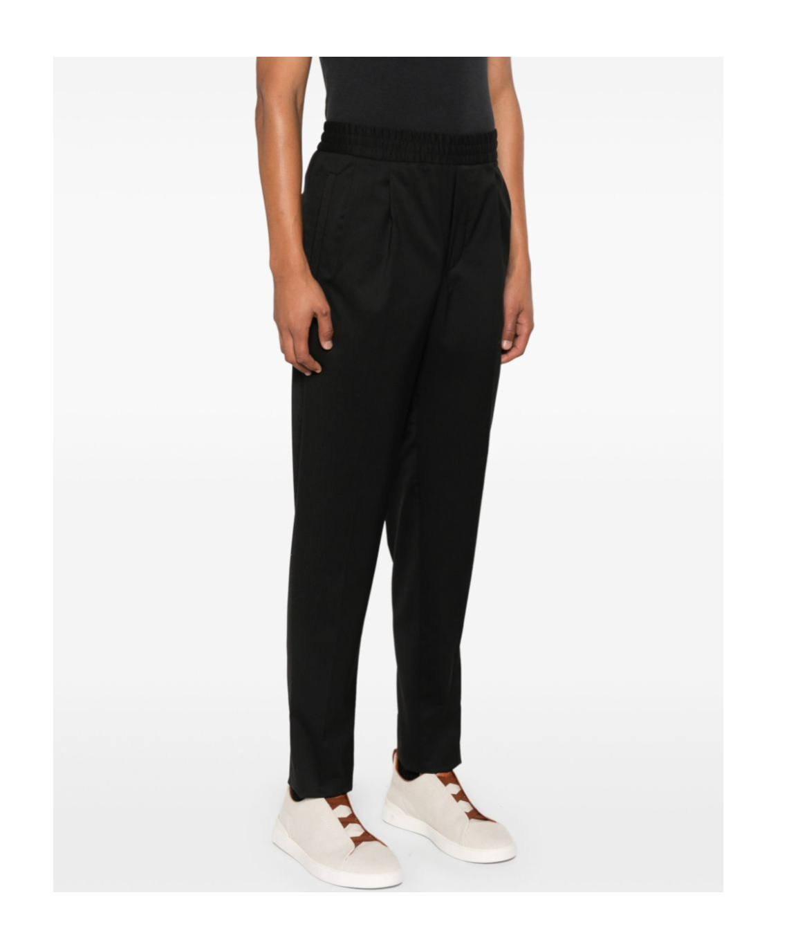 Zegna Elastic Casual Pants In Black