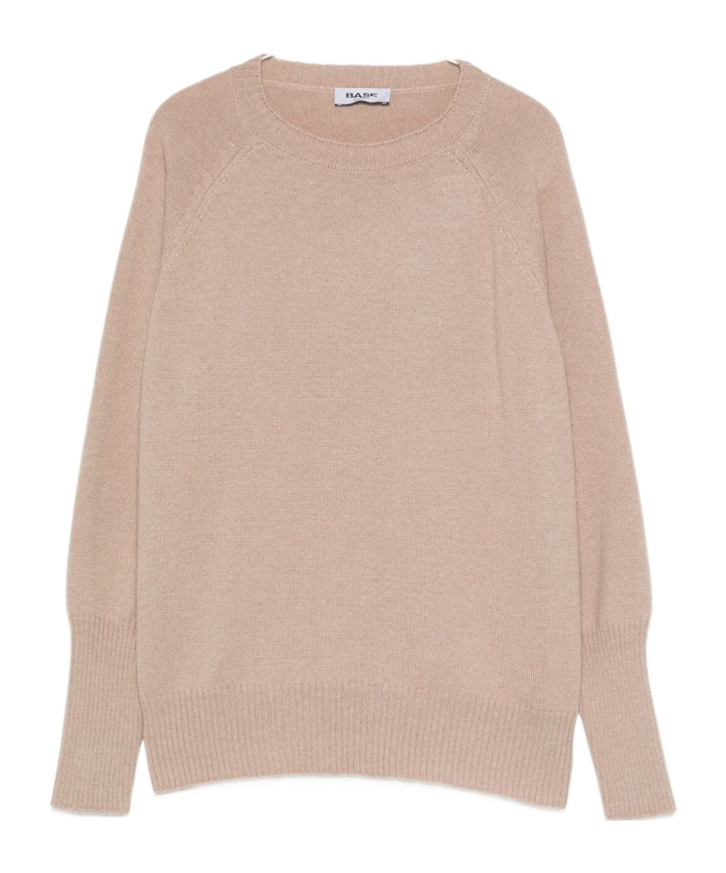 Baserange Ribbed Crew Neck Sweater In Brown