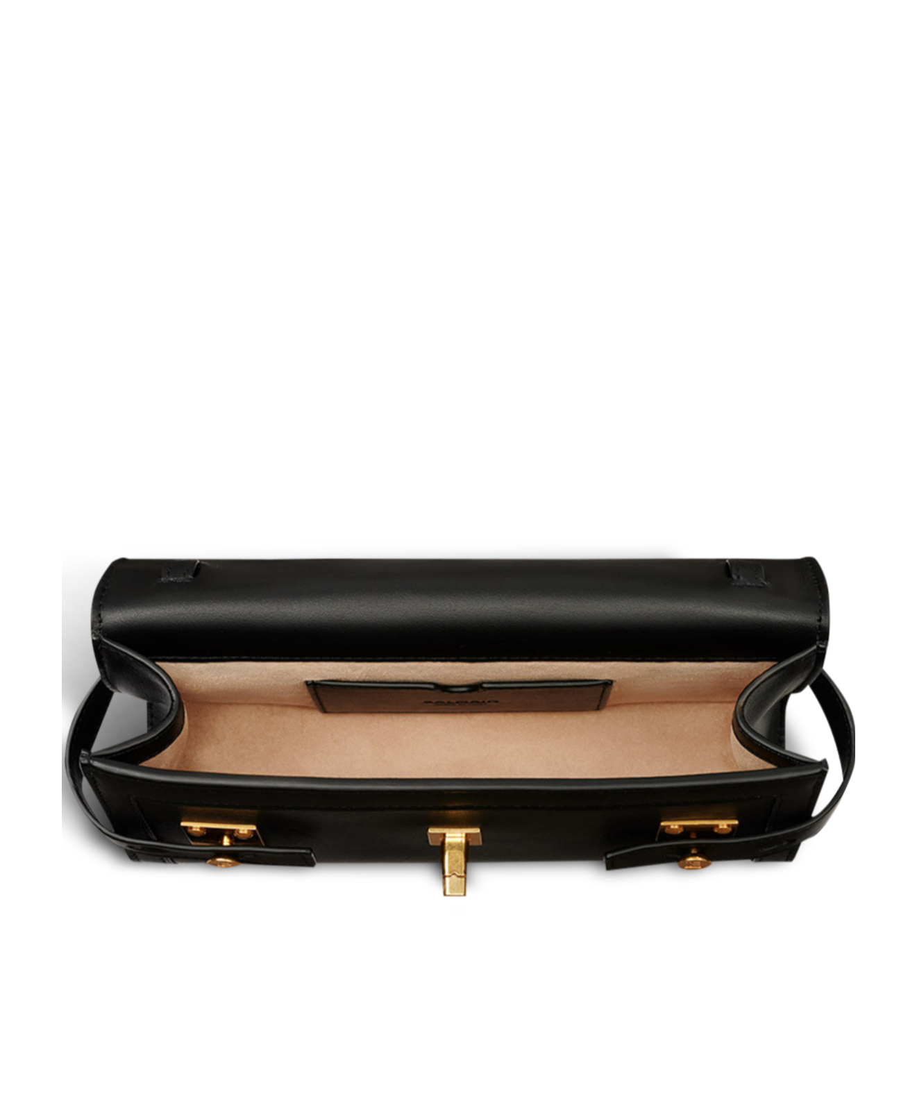 Balmain B-buzz Pouch 23 Leather Clutch In Black