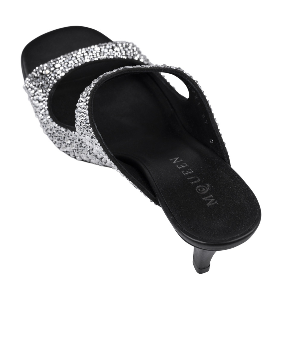 Alexander Mcqueen Round Toe High Heel Sandals In Black