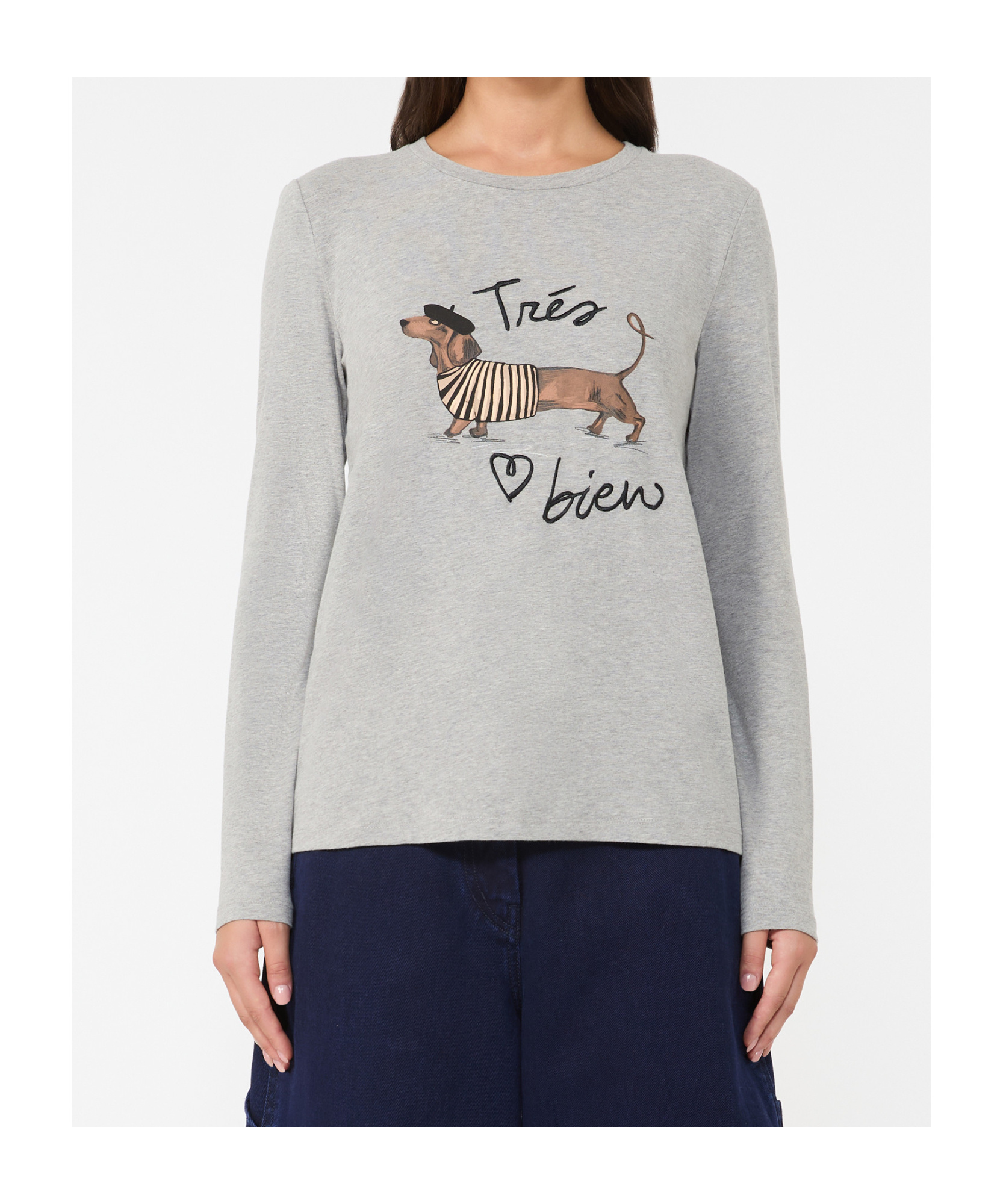 Weekend Max Mara Long-sleeved T-shirt In Gray