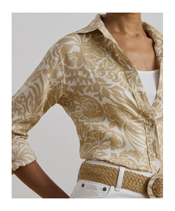 Shop Ralph Lauren Sleeve Button Front Shirt