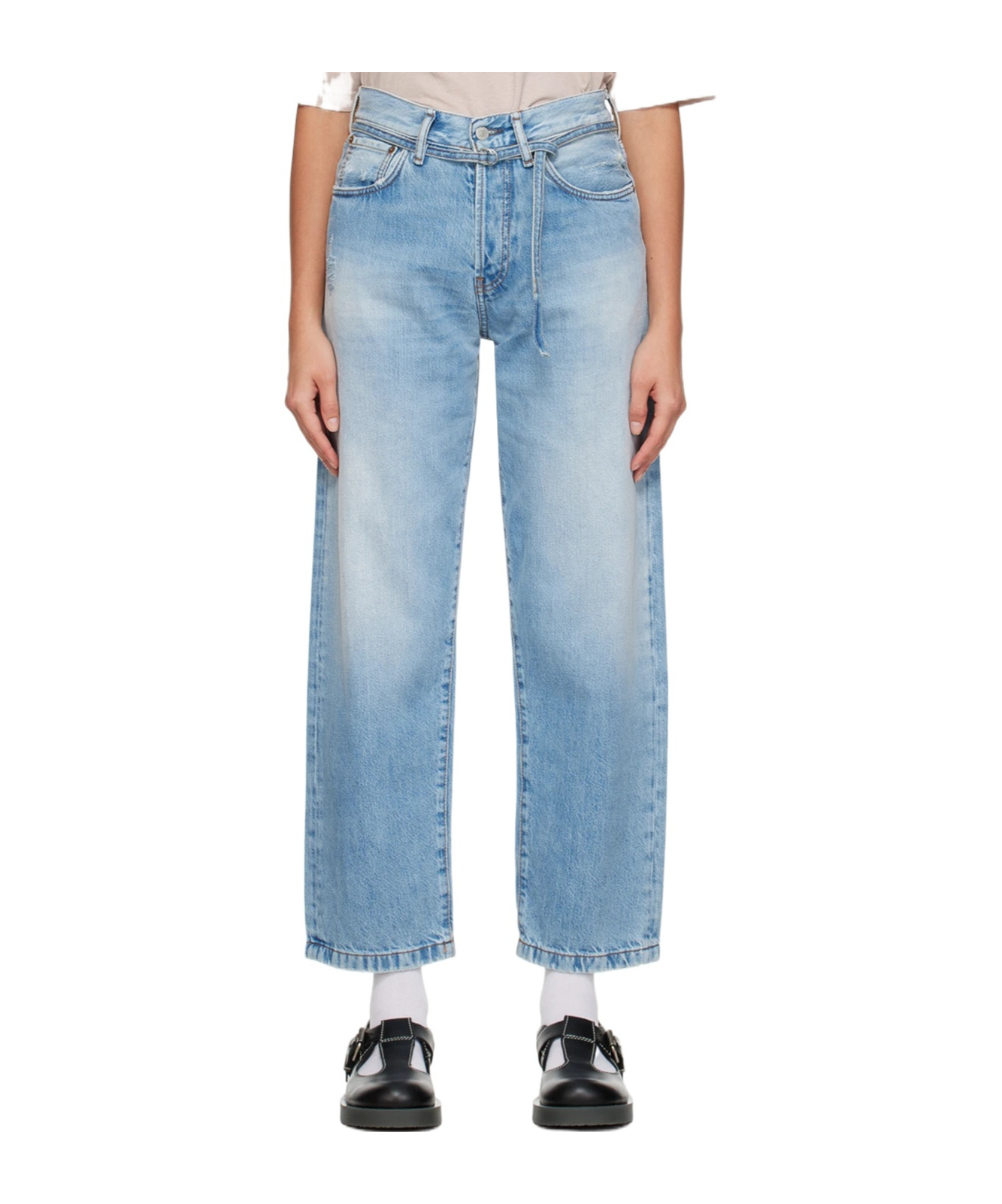 Acne Studios Belt Loop Button Jeans In Blue