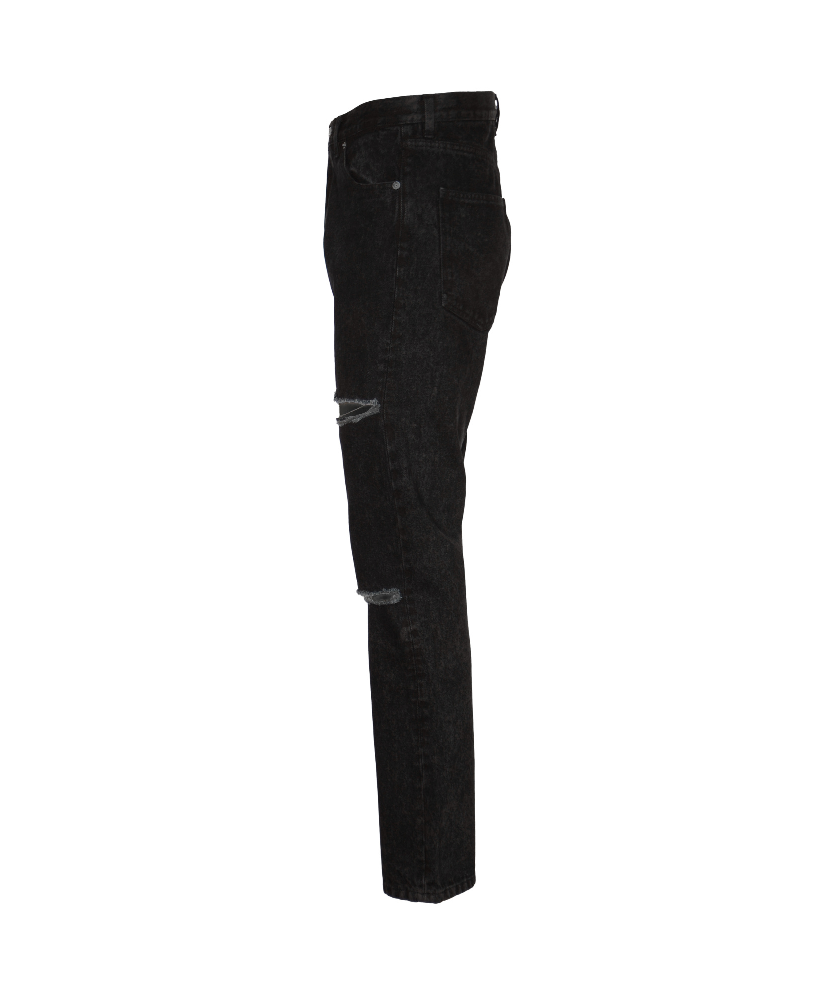 Marni Logo-patch Distressed Trousers In Black