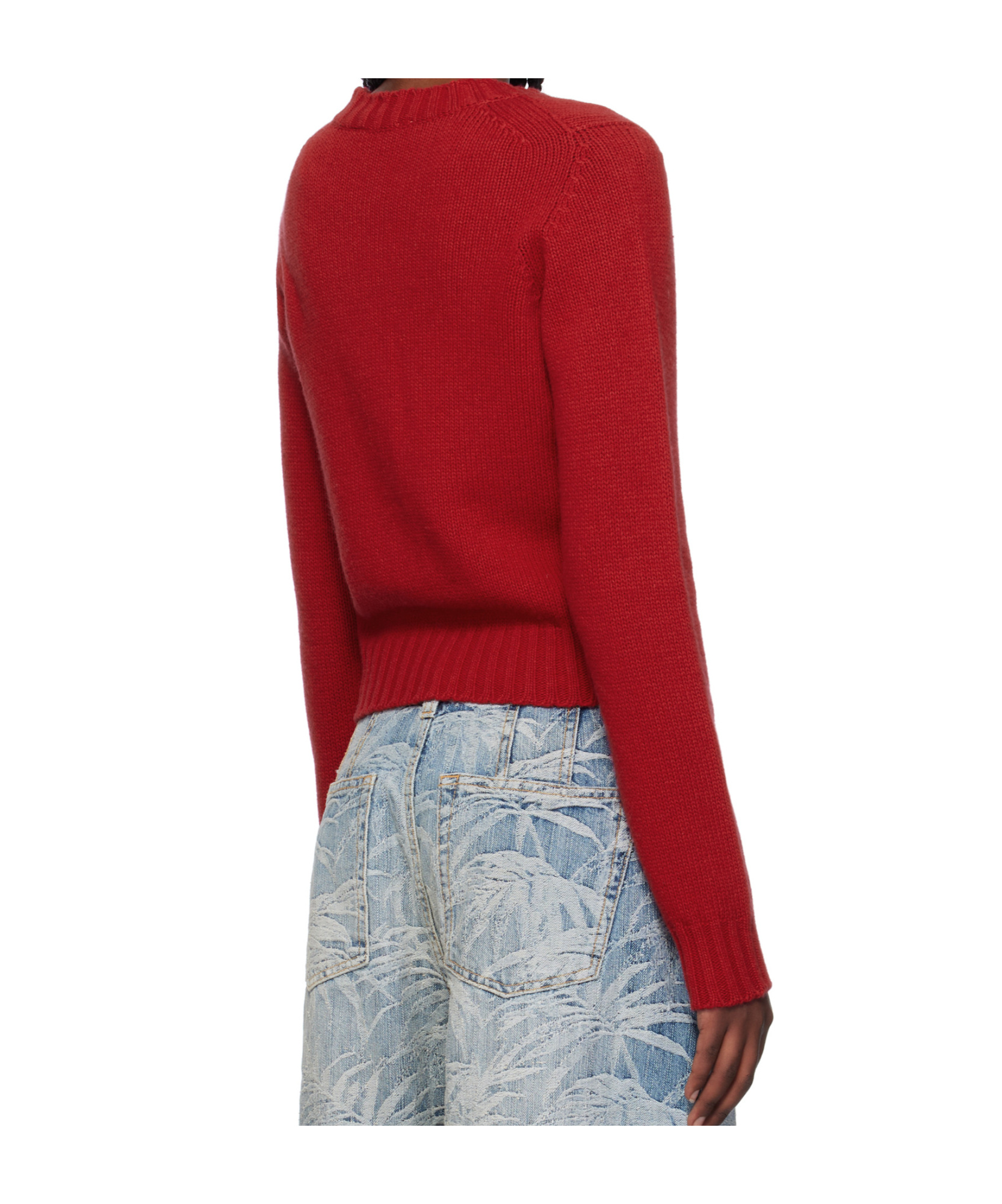 Palm Angels Red Monogram Cardigan In Red