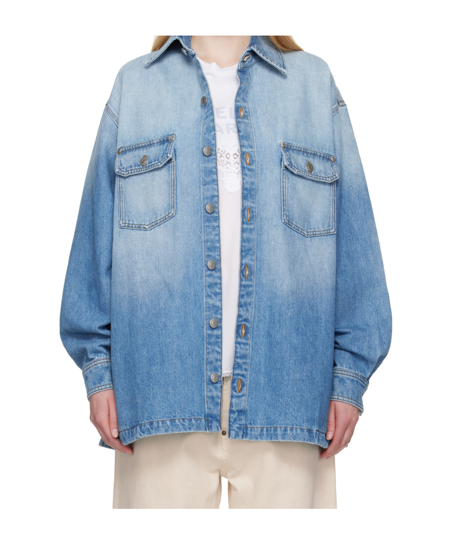 Stella Mccartney Blue Iconic Denim Shirt In Blue