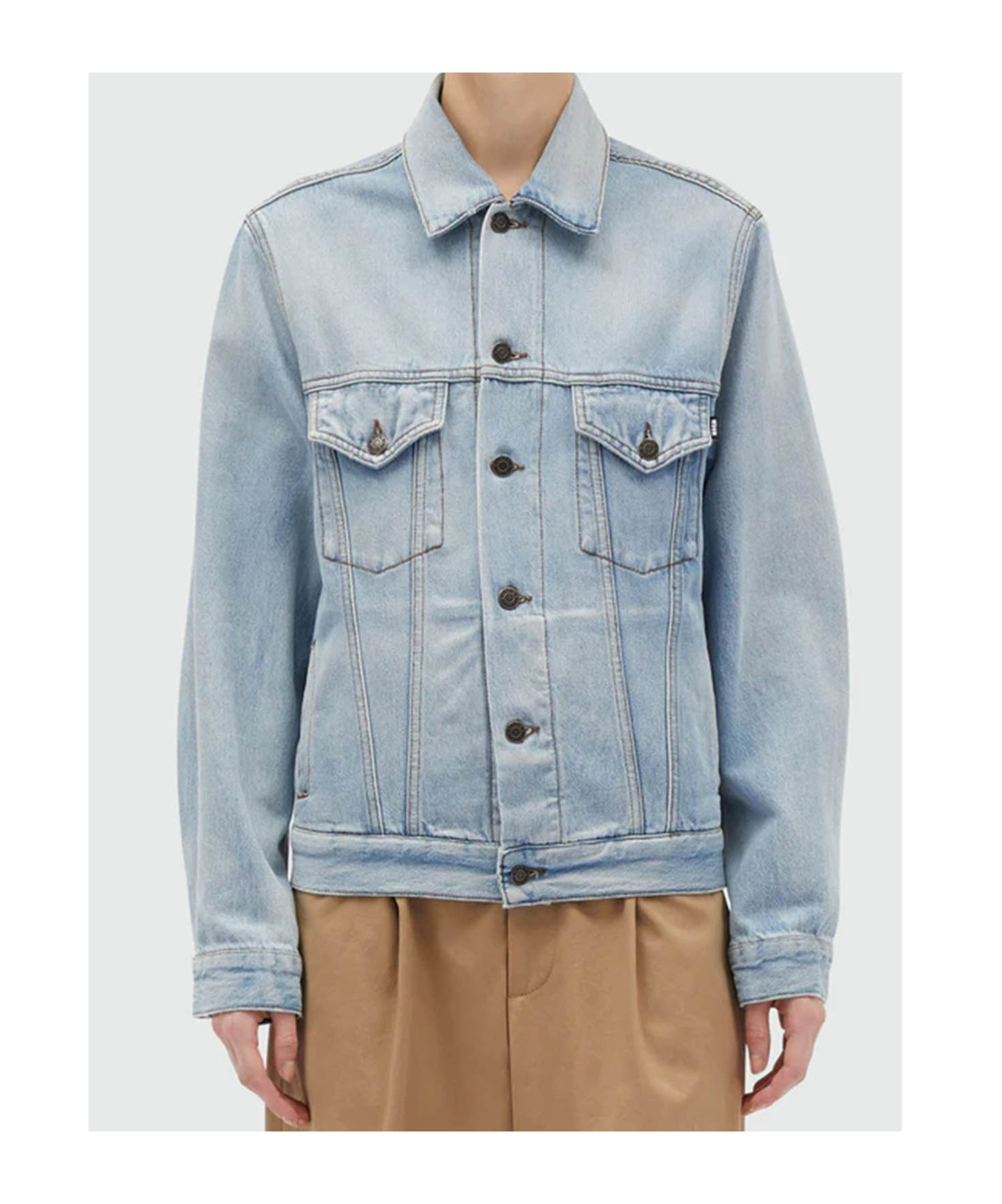 Msgm Long Sleeve Denim Jacket In Blue
