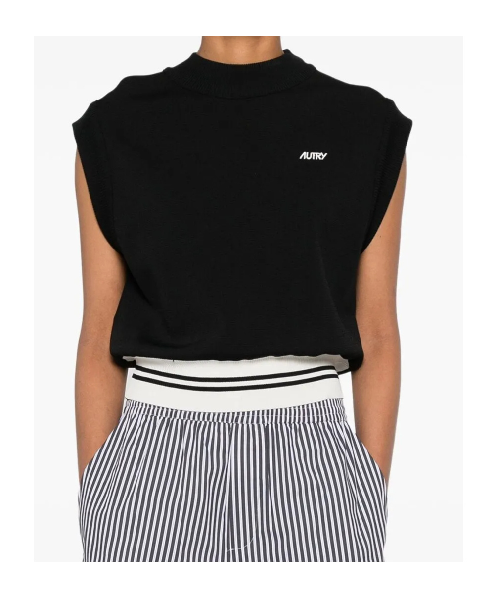 Autry Crew-neck Vest In Black