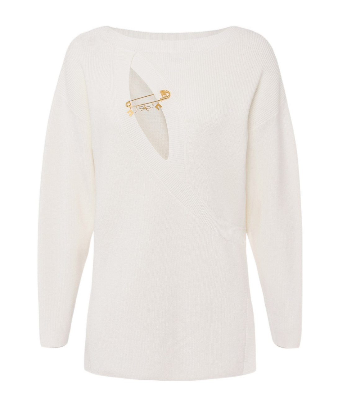Elisabetta Franchi Long-sleeved Sweater In White