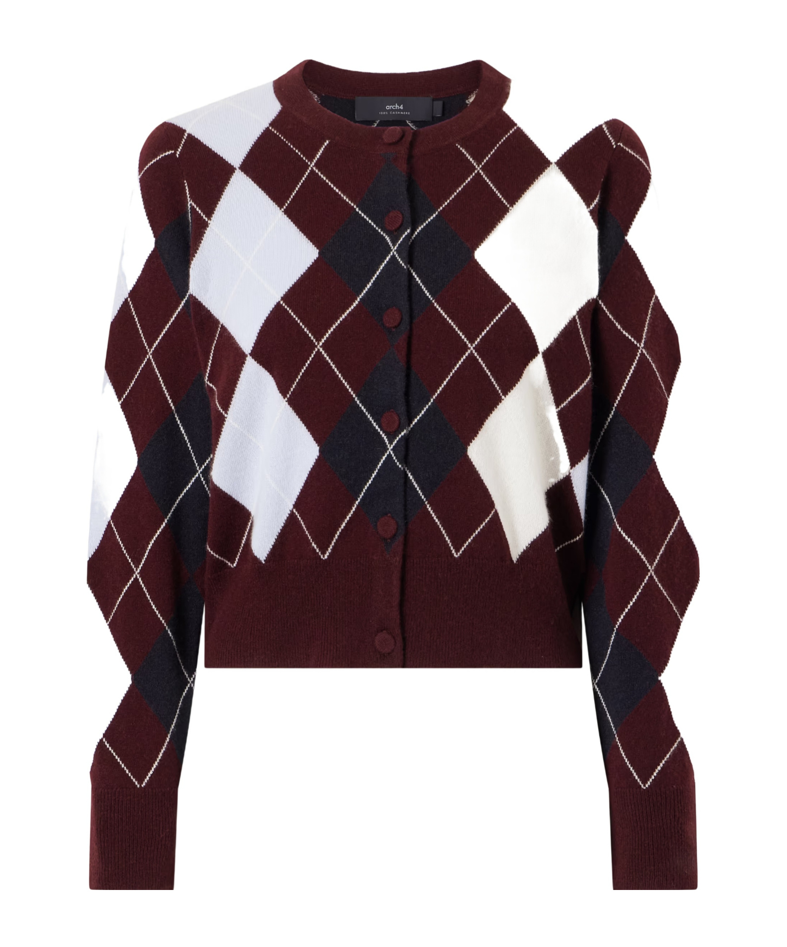 Arch4 Long-sleeve Cardigan In Wine Red