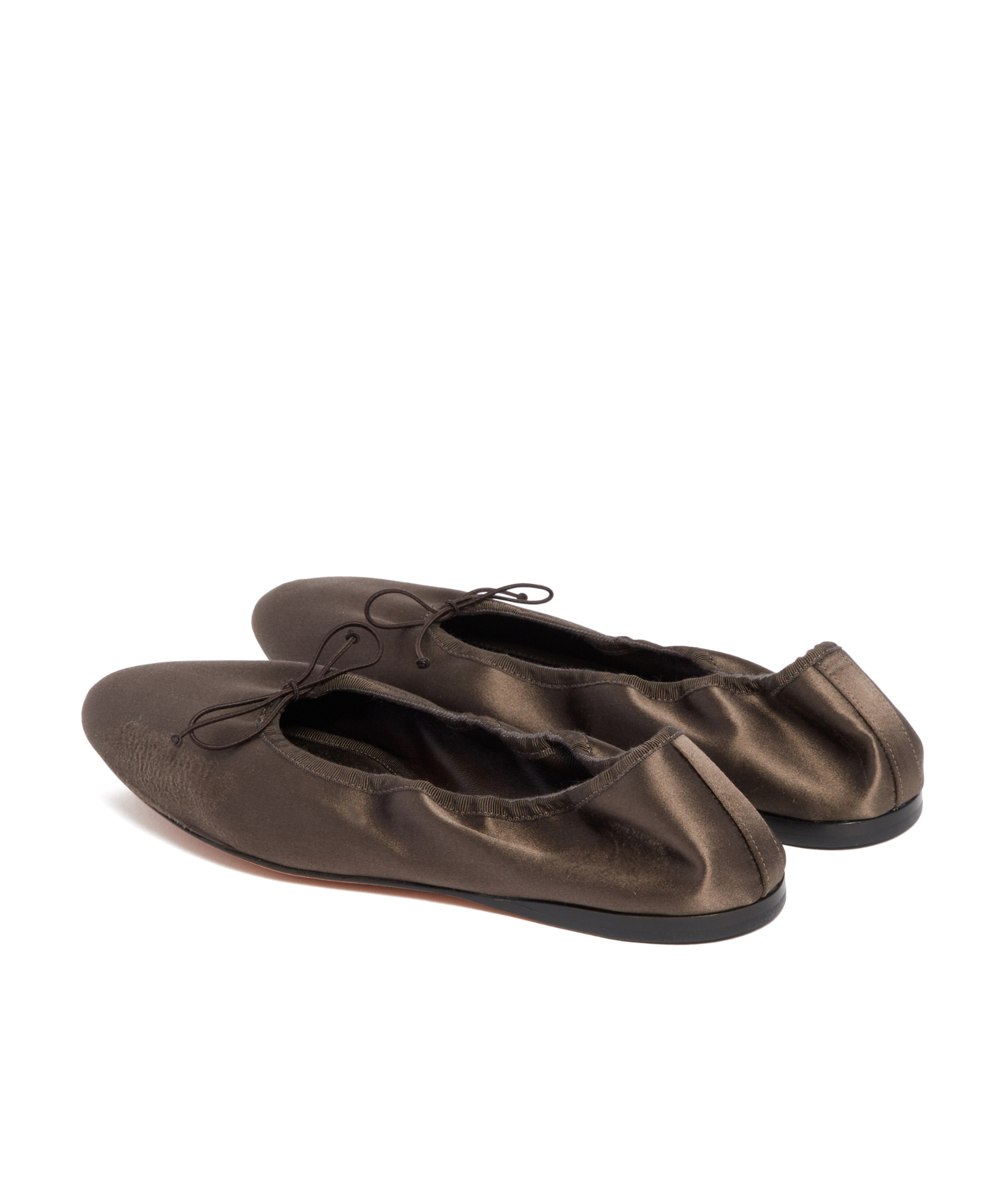The Row Bow Detailed Slip-on Flat Shoes In Brown
