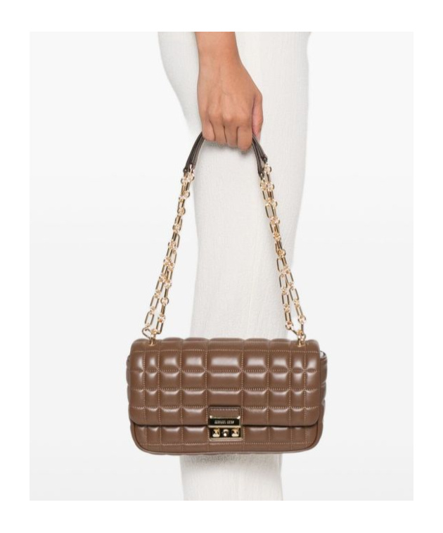 Michael Kors Chain Shoulder Bag In Brown