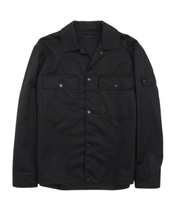 Stone Island Long-sleeved Casual Jacket In Black