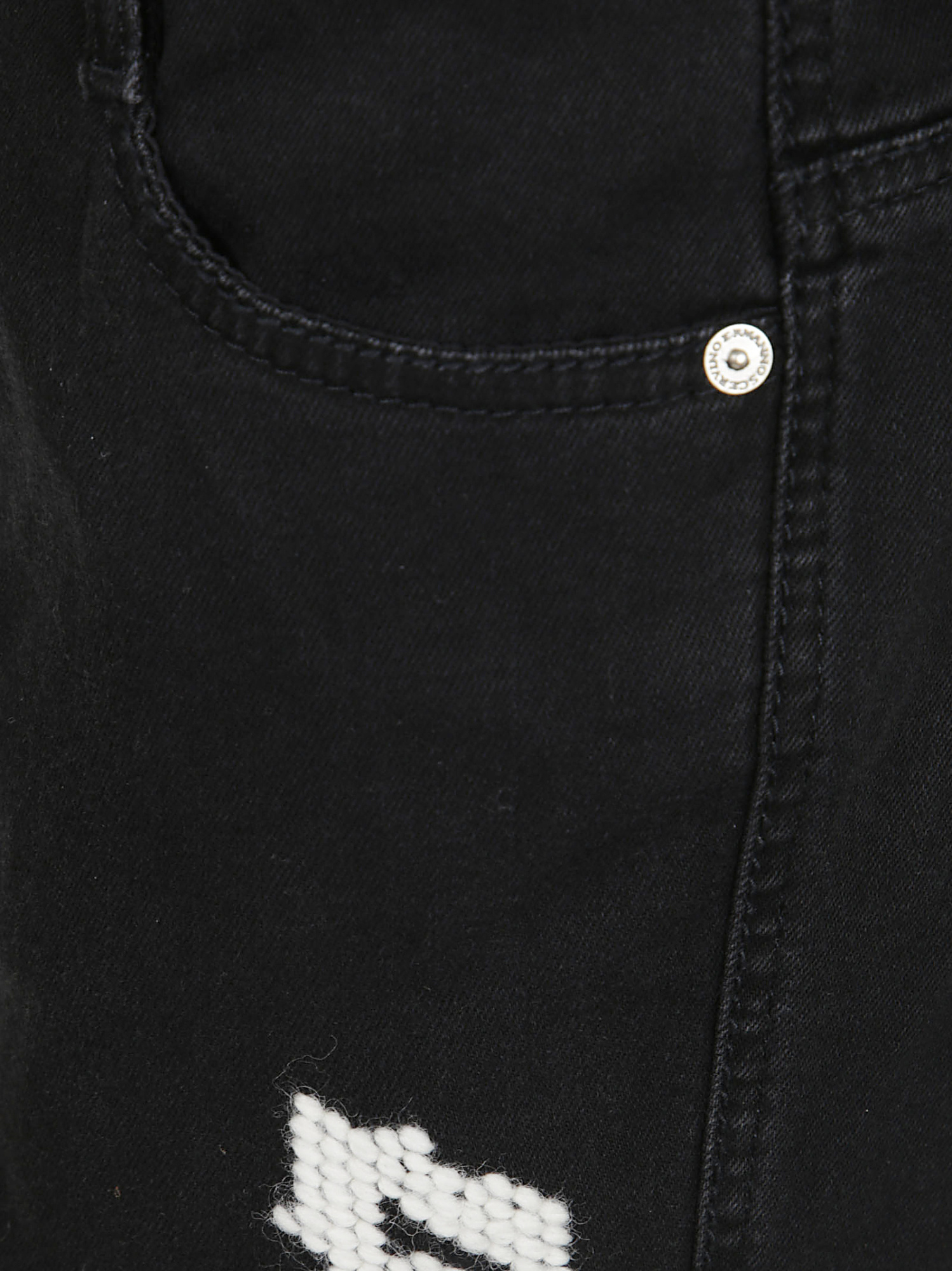 Ermanno Scervino Tailored Slim Fit Denim Trousers In Black