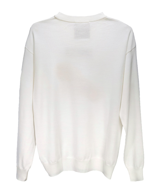 Moschino Round-collar And Long-sleeved Sweater In White