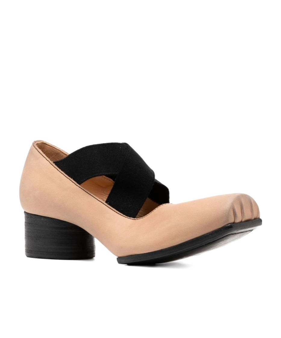 Uma Wang Leather Ballerina Flats With 23 Mm Square Toe In Brown