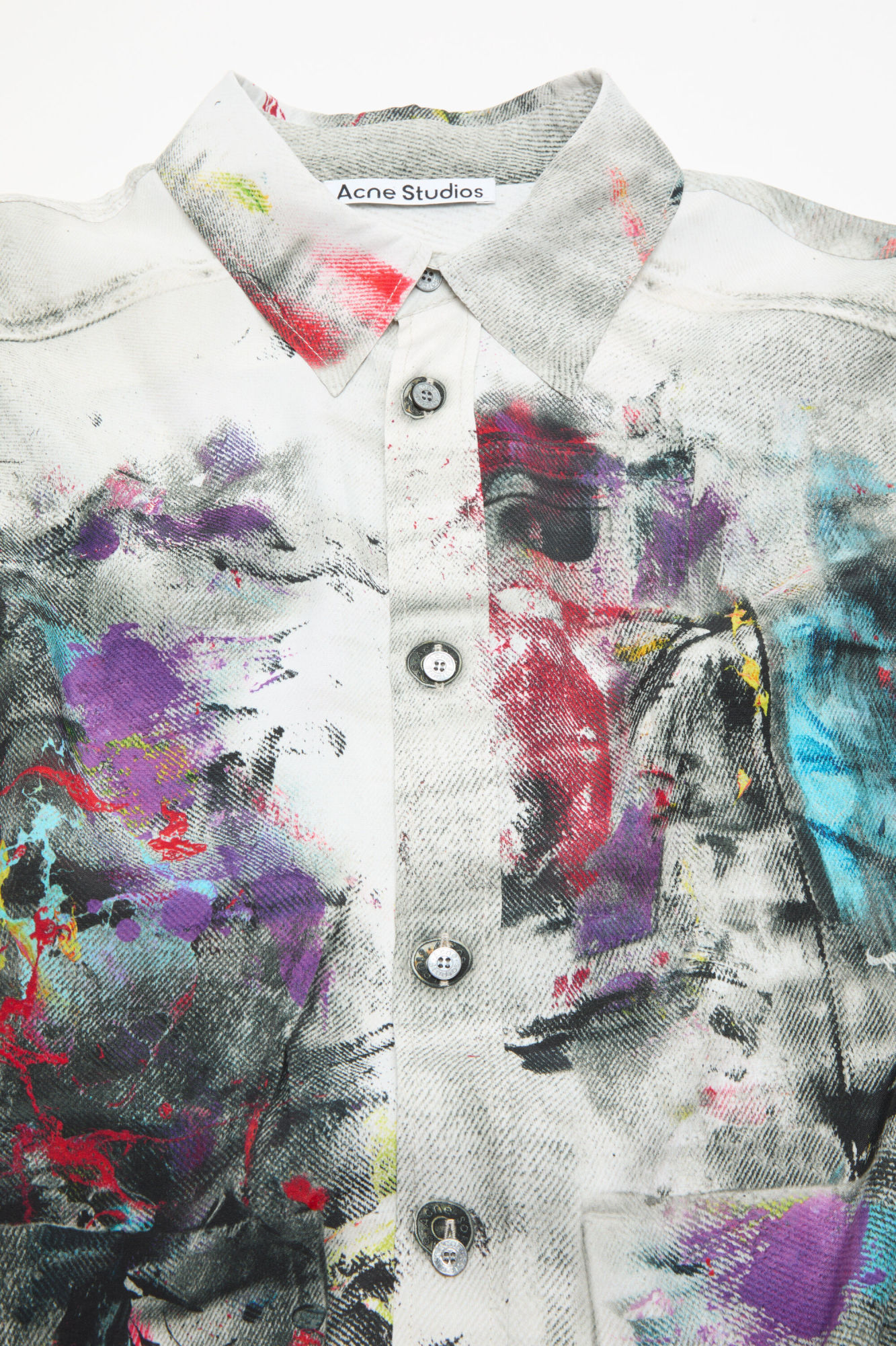 Acne Studios Setar Ss Viscose Printed Painter Decorat In White