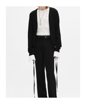 Ann Demeulemeester Asymmetrical Wool Cardigan In Black