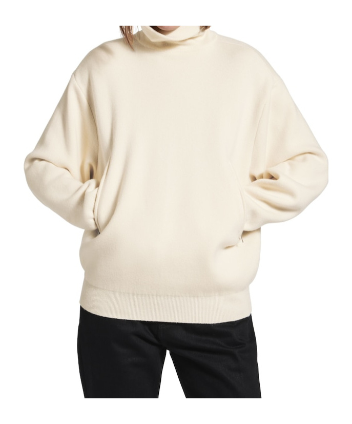 Balenciaga Women's Back-to-front High Neck Sweater In Off White In White