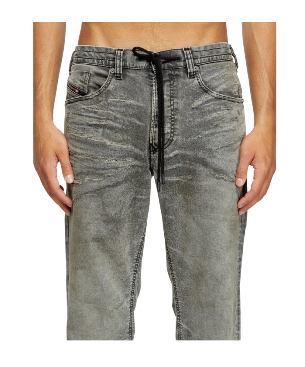 Diesel Faded Straight-leg Jeans In Gray