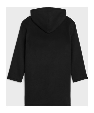 Celine Double-sided Wool Parka Coat In Black