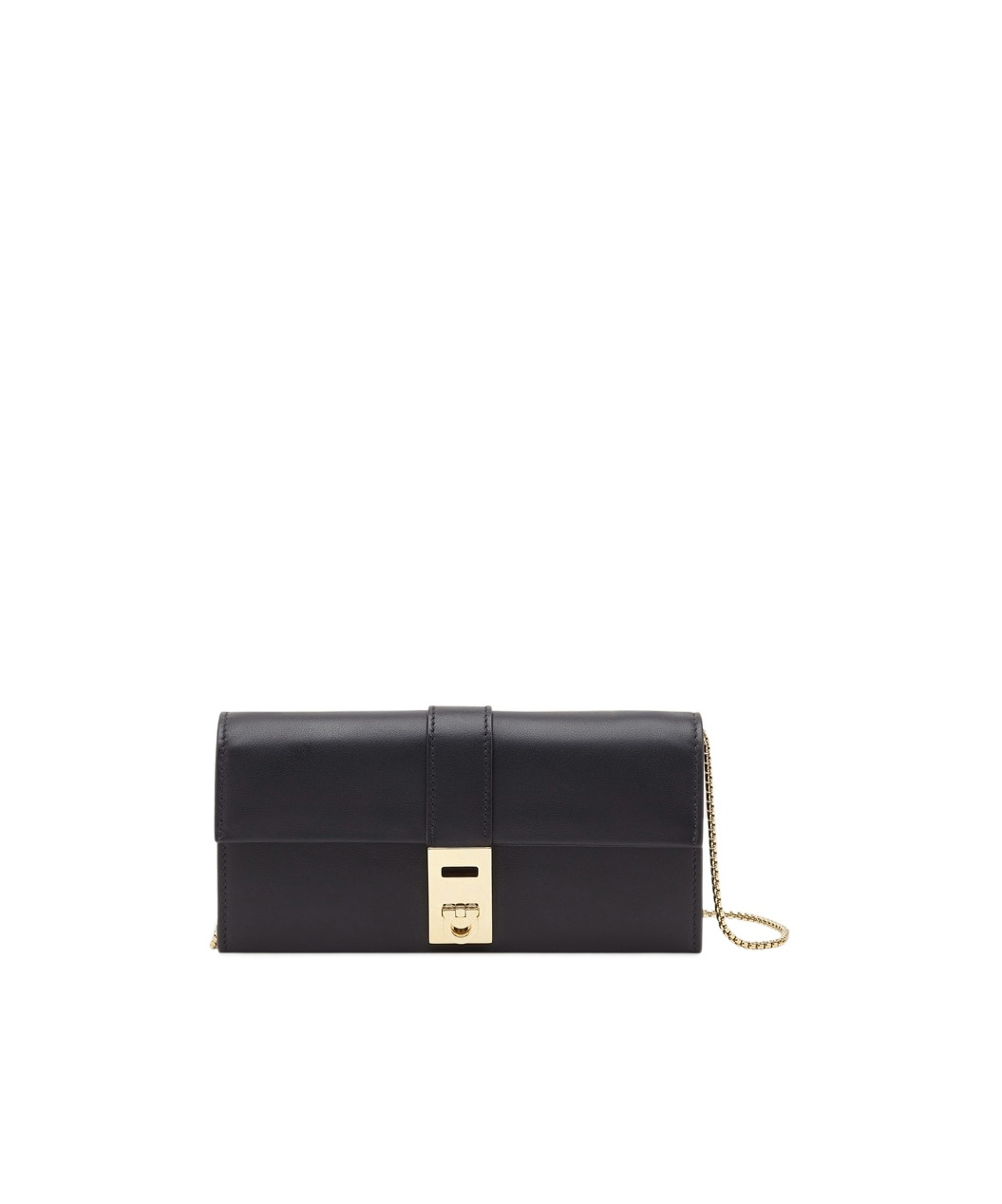 Ferragamo Salvatore Hug Chain-linked Wallet In Black
