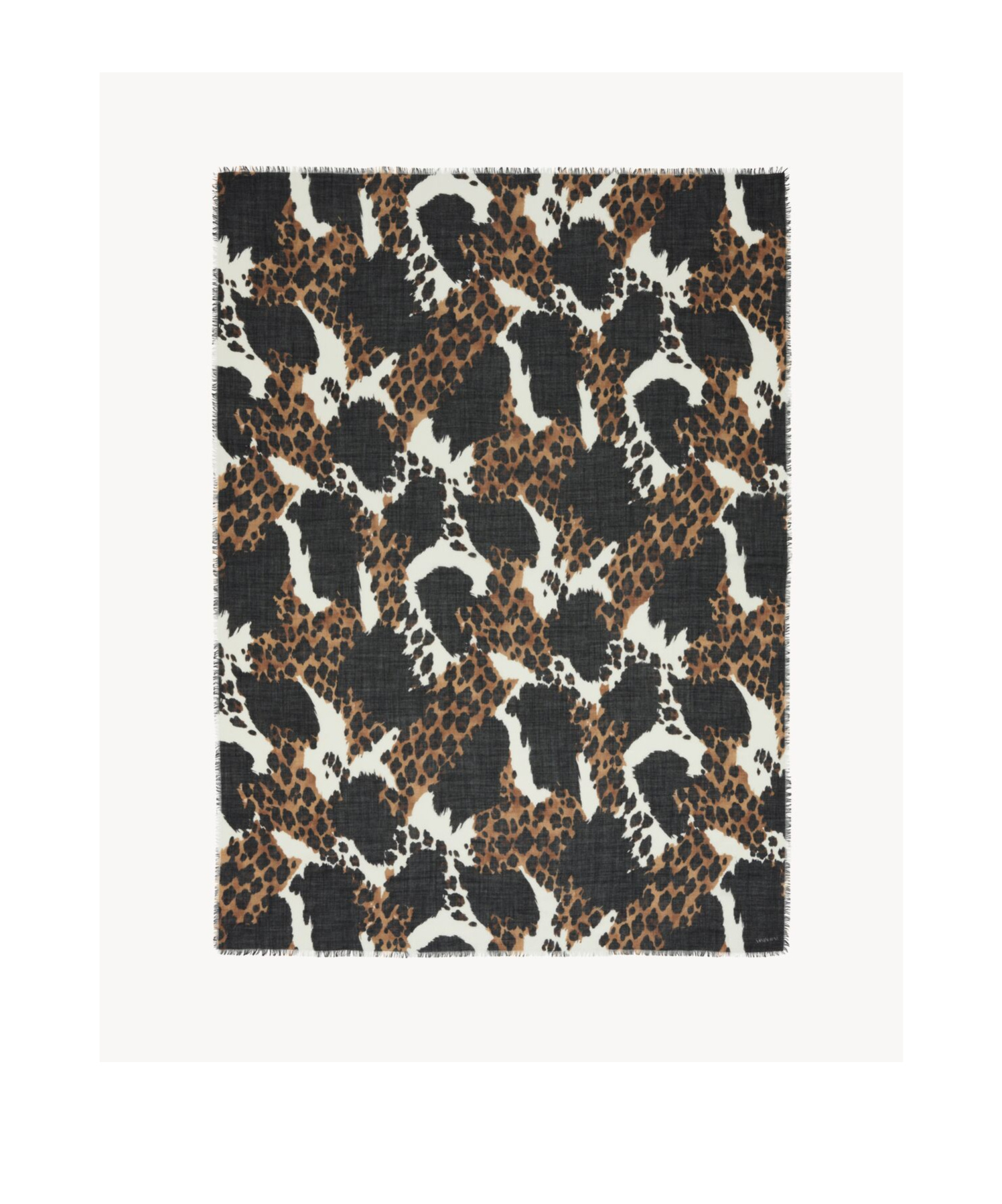 Saint Laurent Wool Blended Scarf In Green