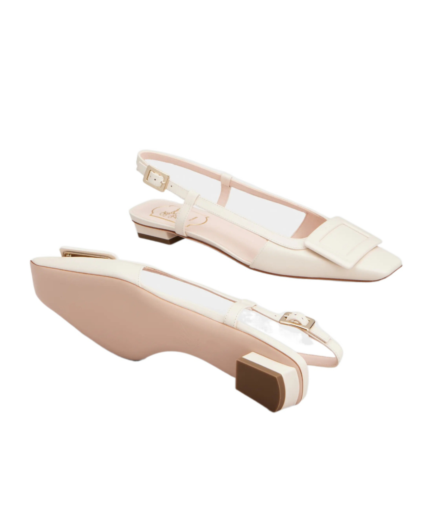 Roger Vivier Belle Viver Slingback Ballerinas In Leather