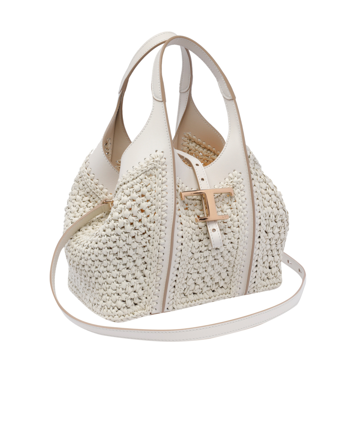 Shop Tod's T Timeless Shoulder Bag In Nude