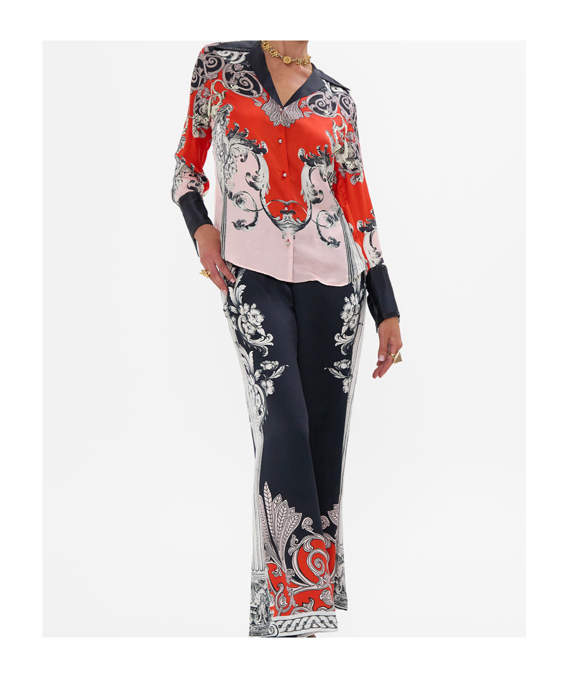 Camilla Pyjama Shirt Mark Of Medusa In Multicolor