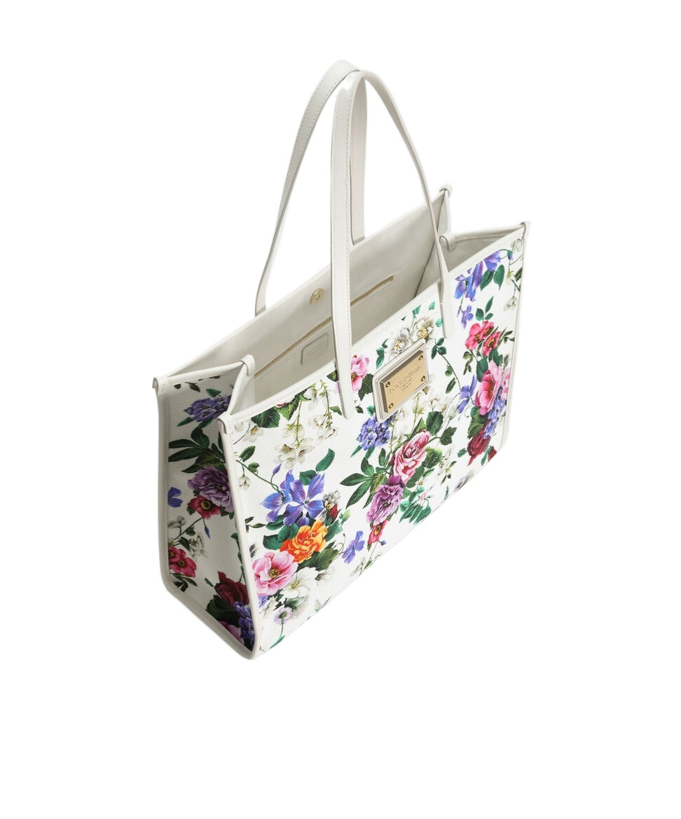 Dolce & Gabbana Shopping Canvas Handbag In White