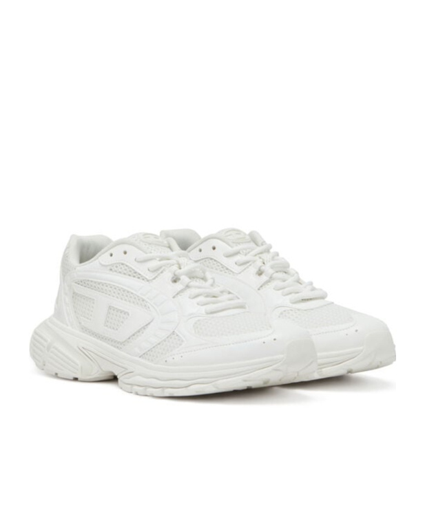 Diesel S-pro-v-dense-mesh Sneakers With Oval D Logo In White