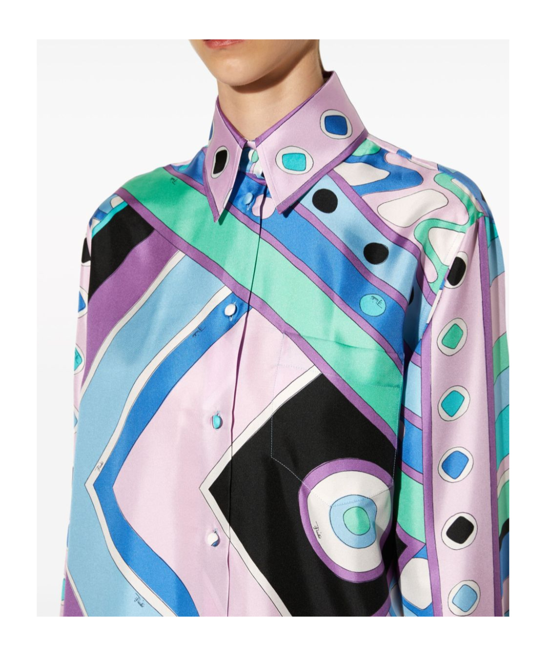 Pucci Vivara-print Silk Shirt In Multicolor
