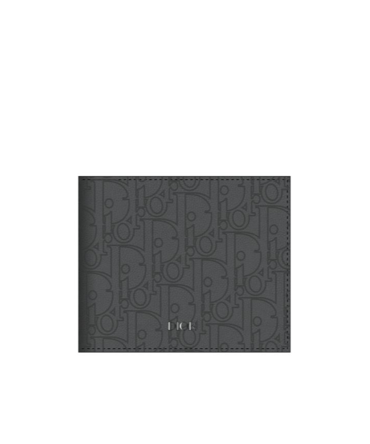 Dior Logo Wallet In Gray
