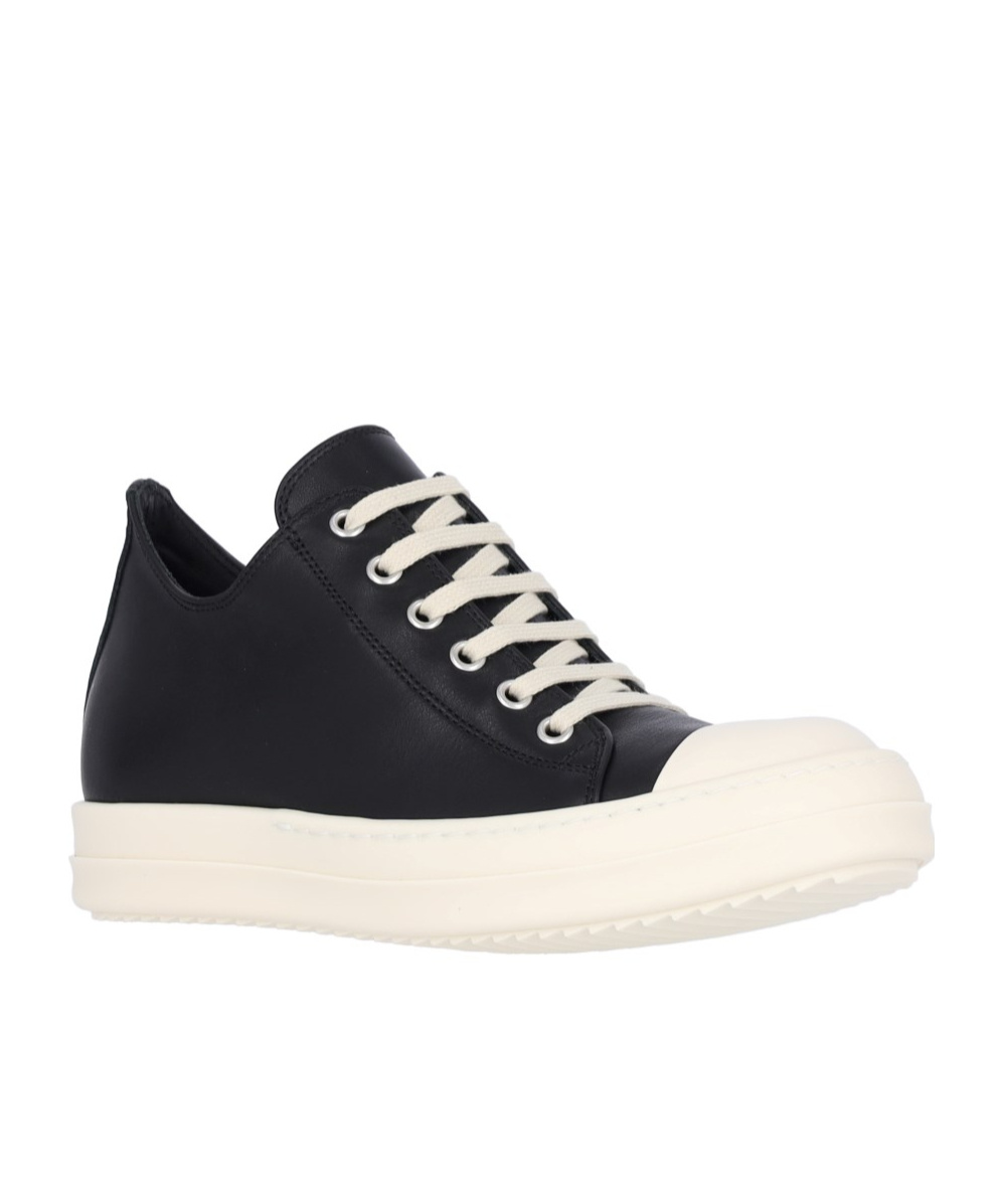 Rick Owens Woman Black&white Sneakers In Black