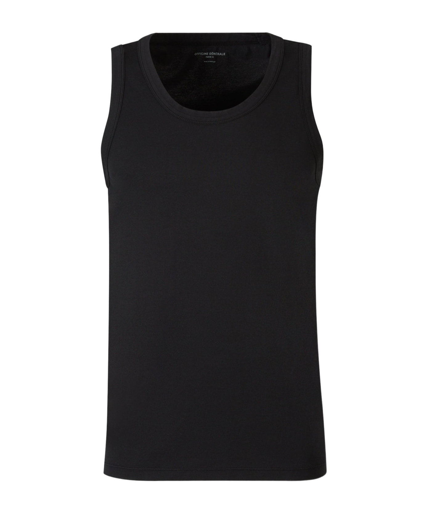 Shop Officine Generale Sleeveless Cotton Top In Black