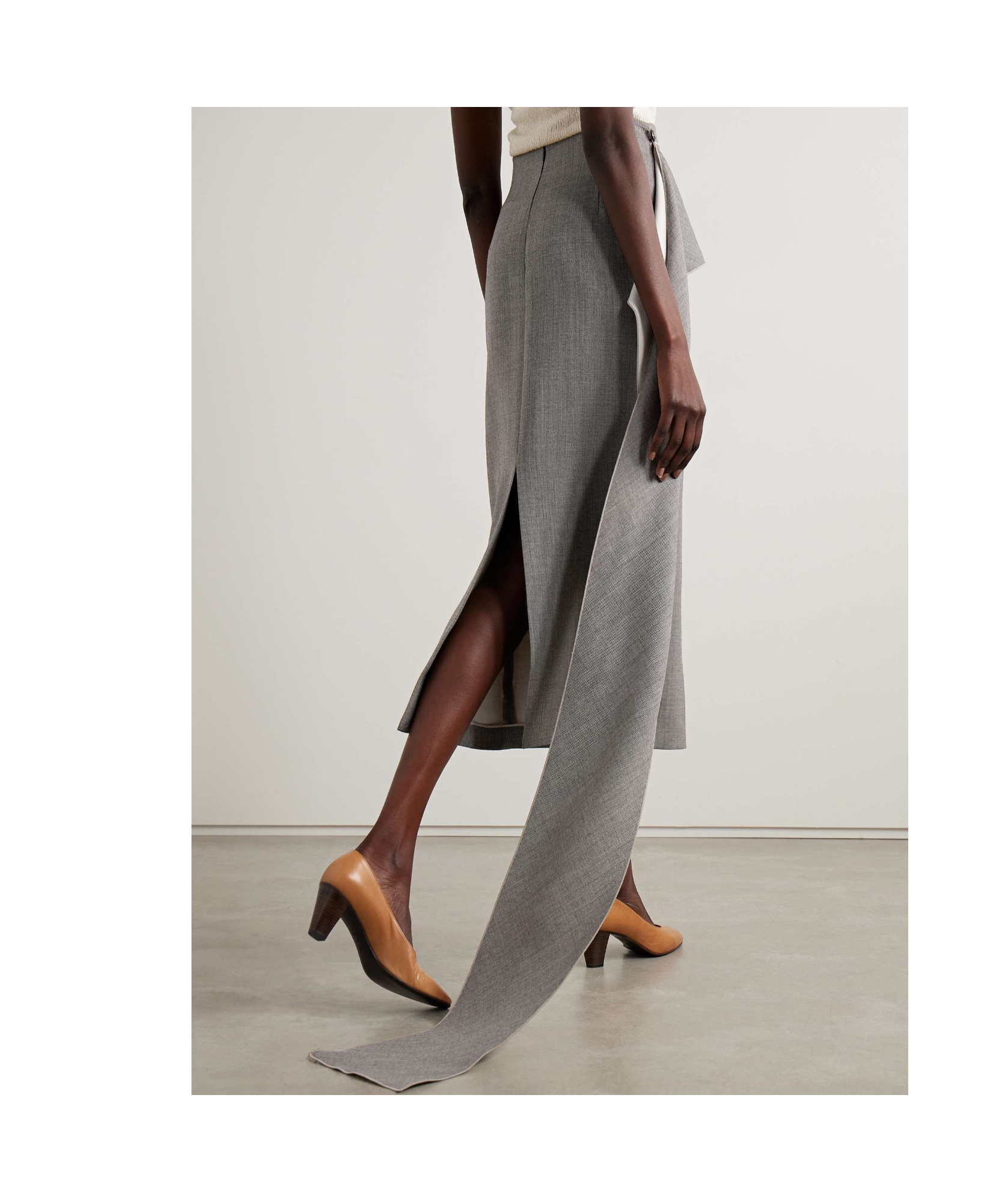 The Row Pencil Skirt With Pendant Layer In Gray