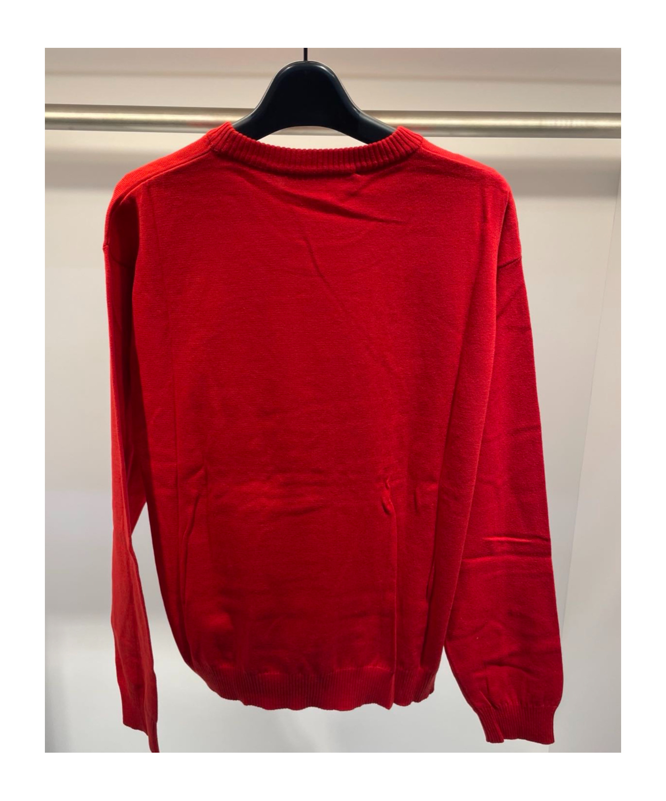 Moschino Logo Knitted Sweater In Red