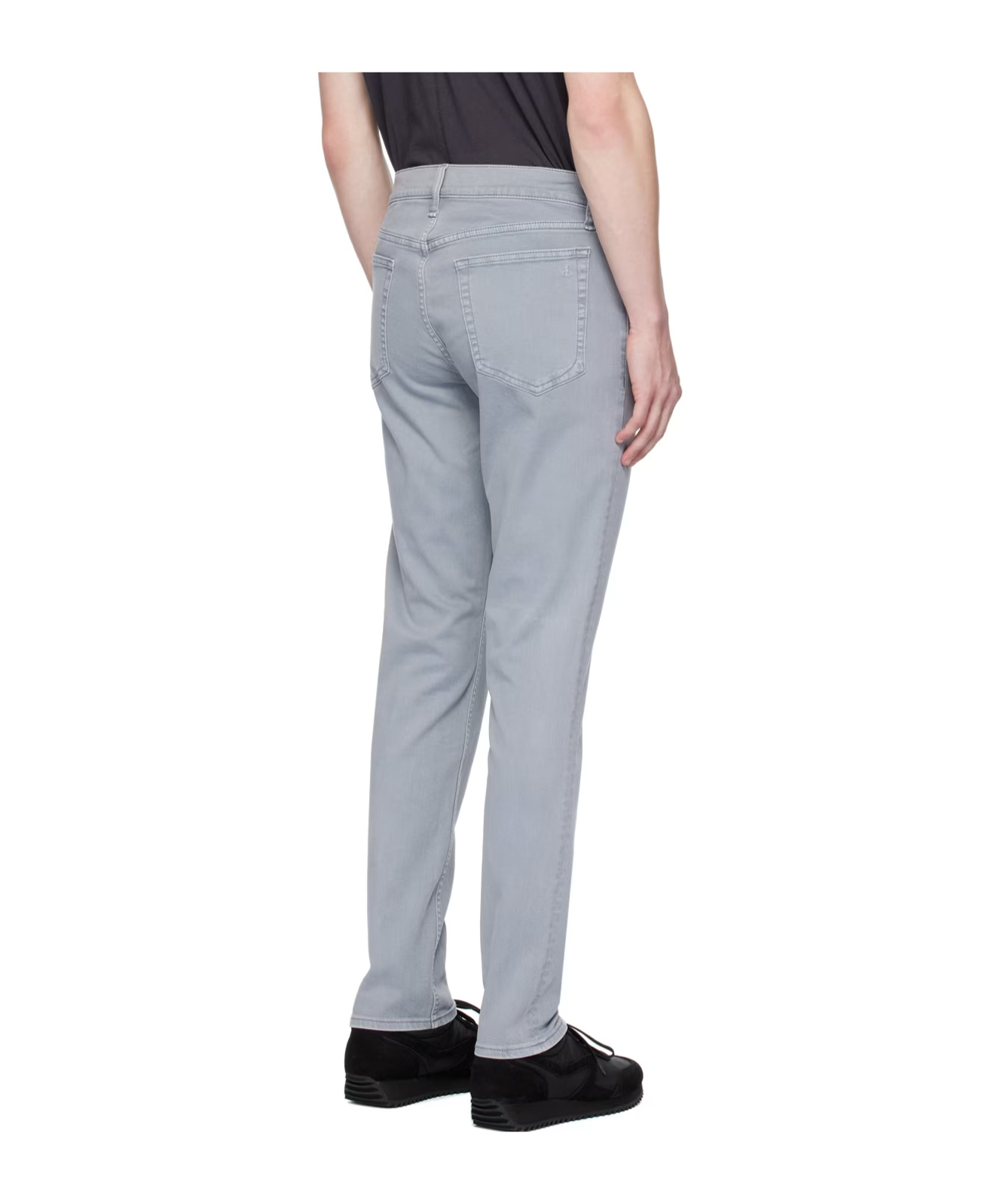 Rag & Bone Belt Ring Denim Trousers In Gray
