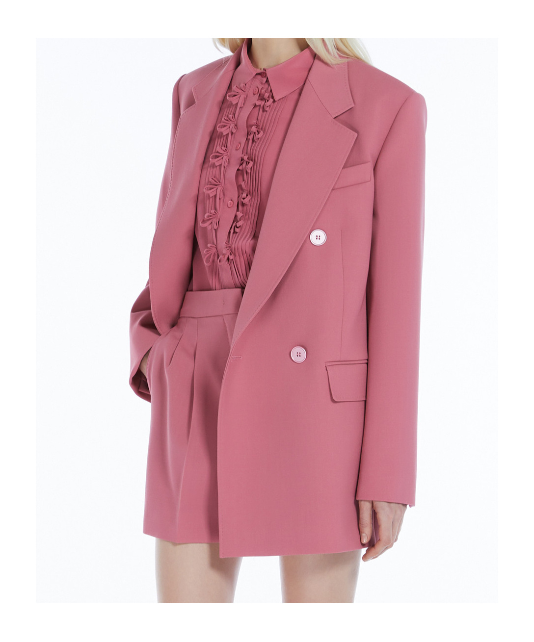 Max Mara Wool Suit Coat In Pink