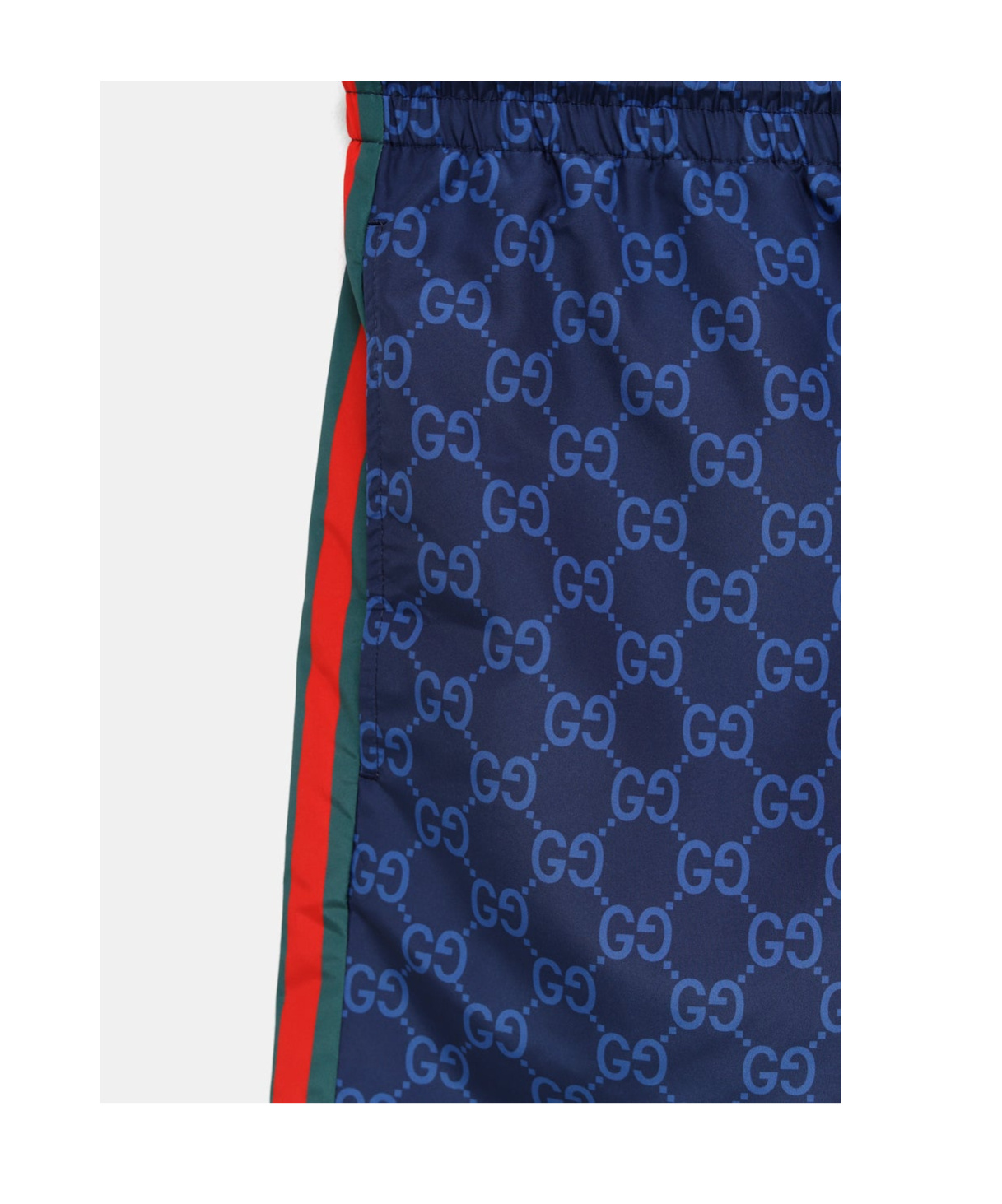 Gucci Men Nylon Swim Shorts With All-over Gg Motif In Blue