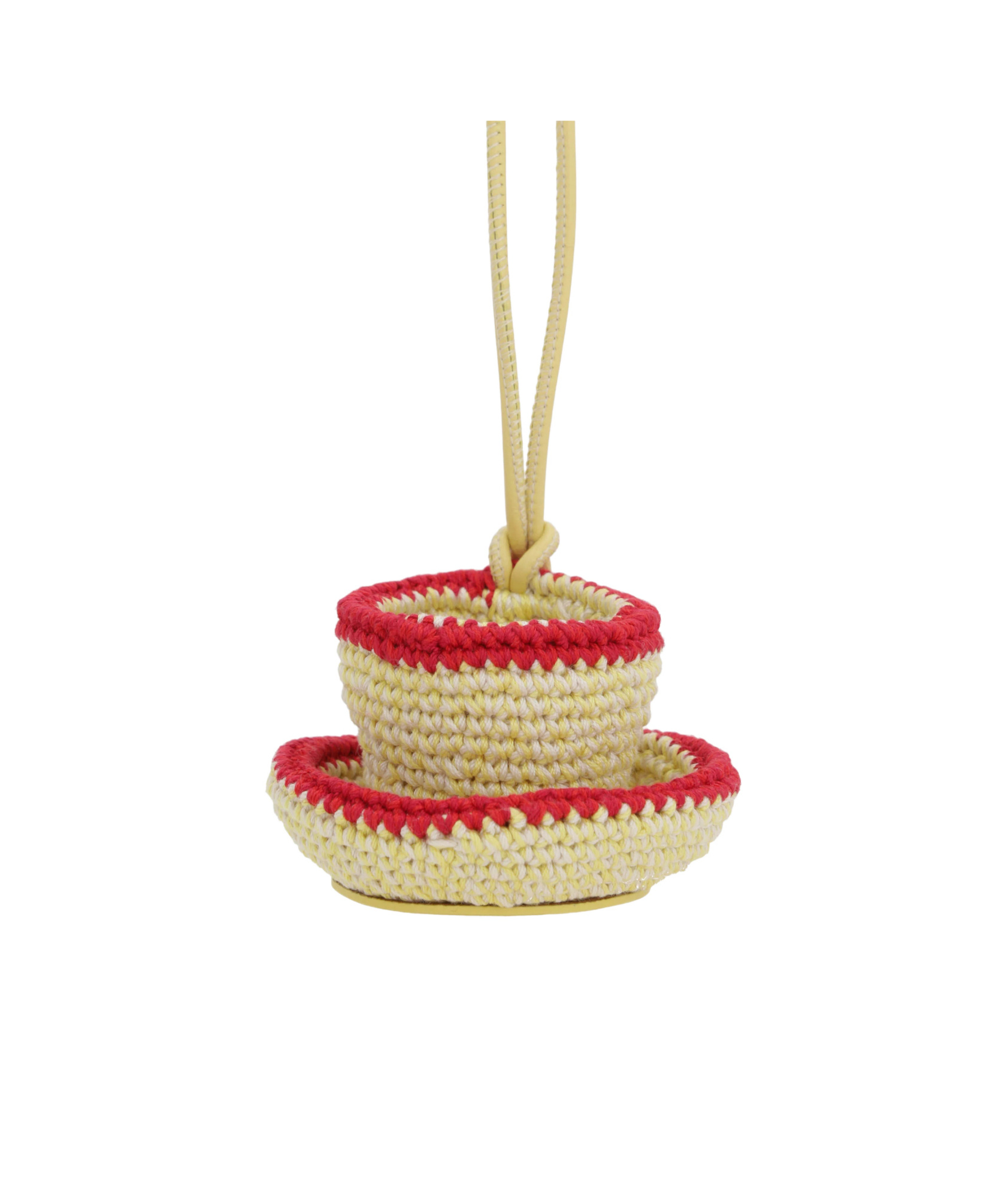 Jw Anderson Tea Cup Bag Charm In Yellow